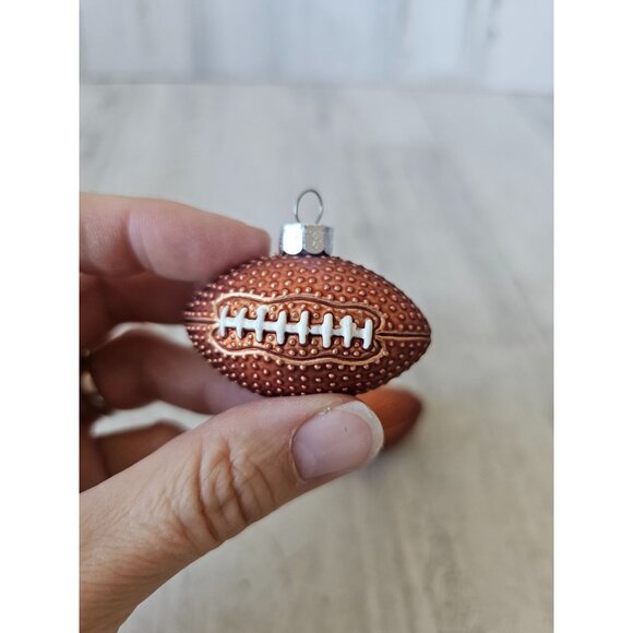 Vintage mini football glass ornament set Xmas tree - Picture 2 of 7